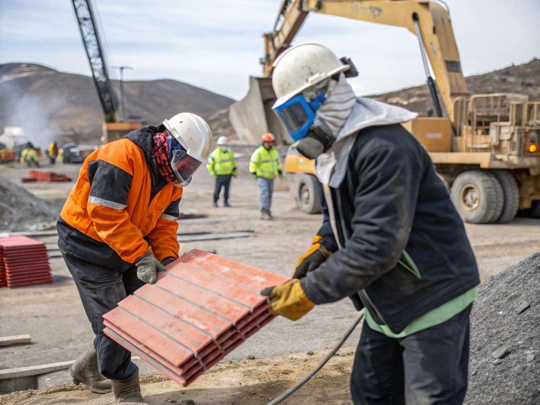 Safe handling of heated materials in mining and construction industries
